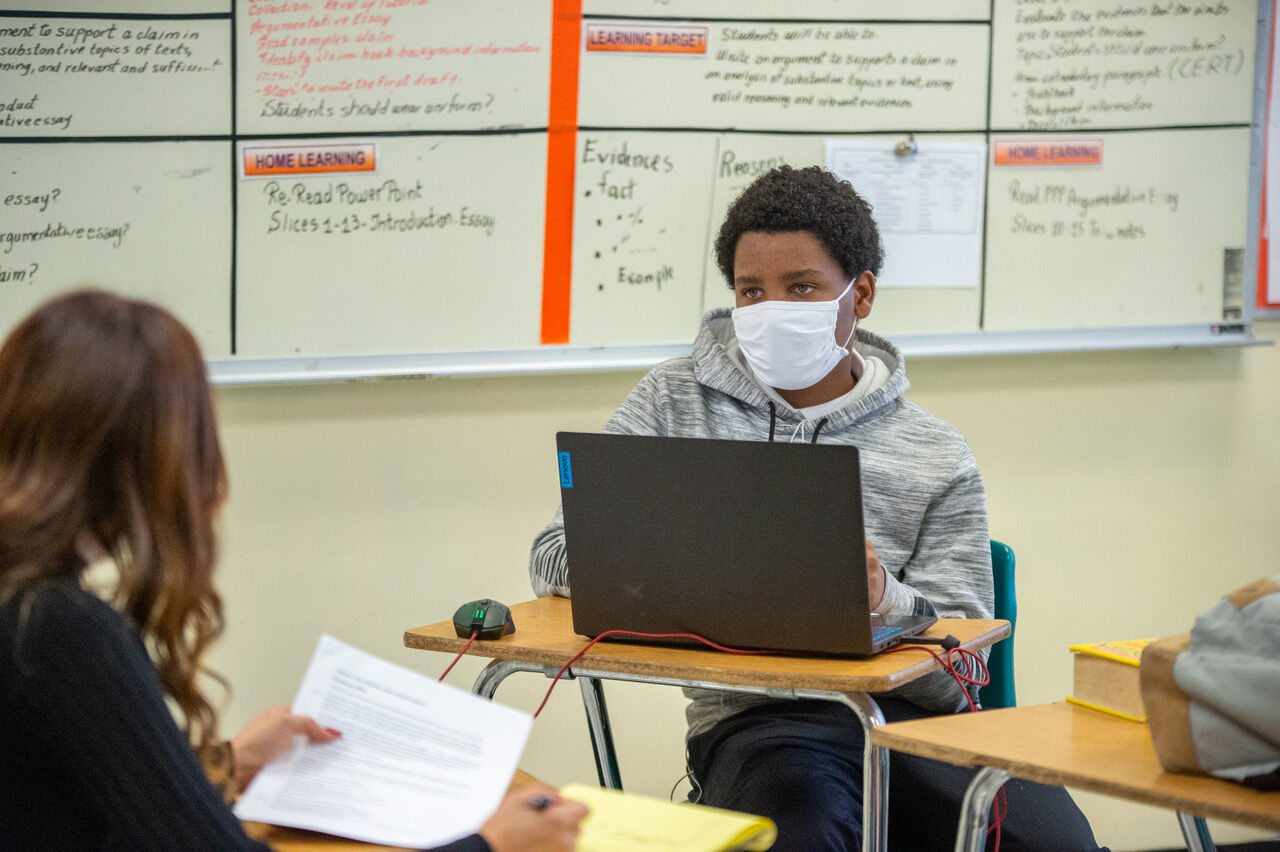 Student in classroom